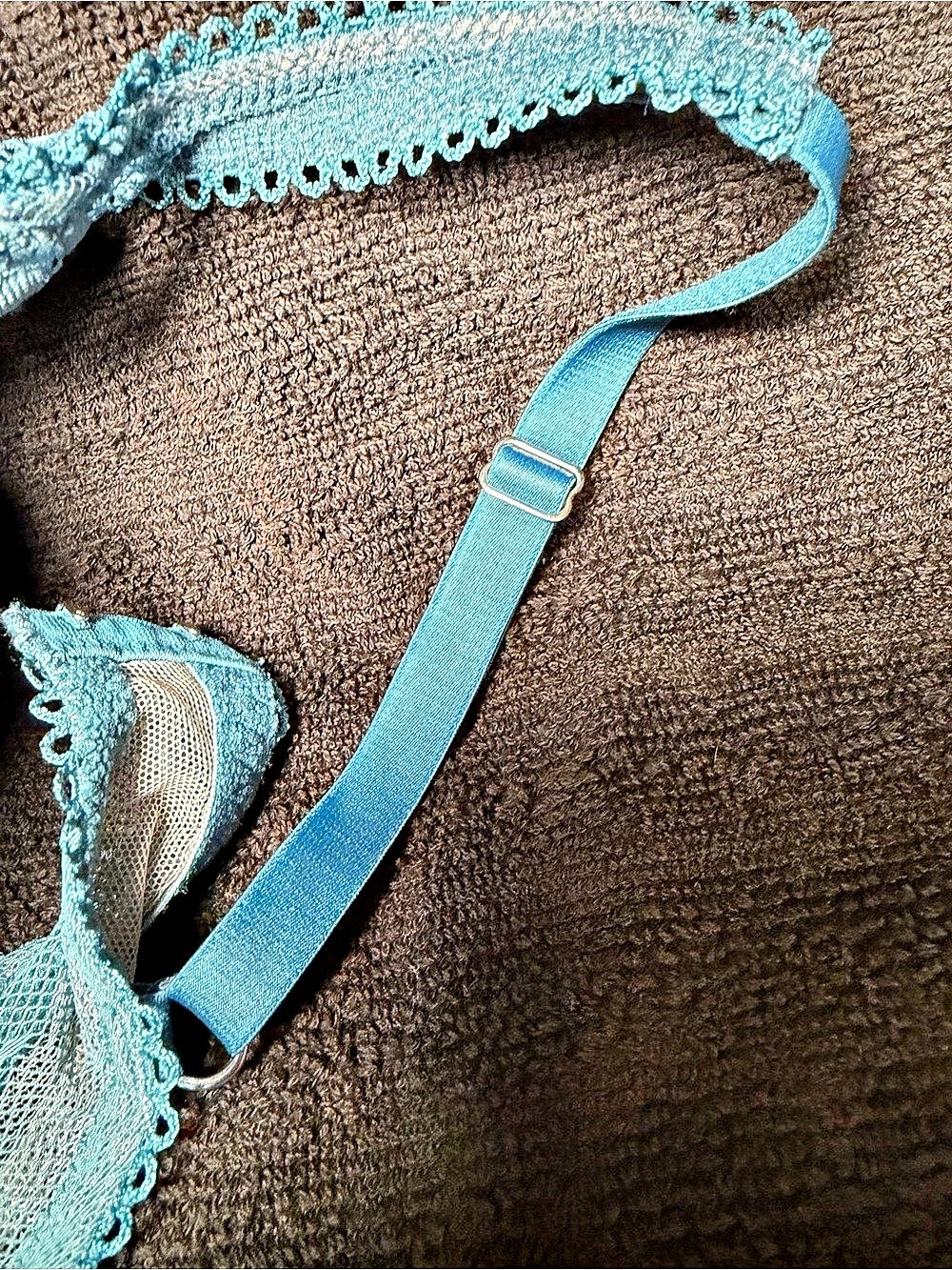 Victoria's Secret Dream Angels High-Neck Lace Bra Blue 34DD/F75 - Picture 7 of 8